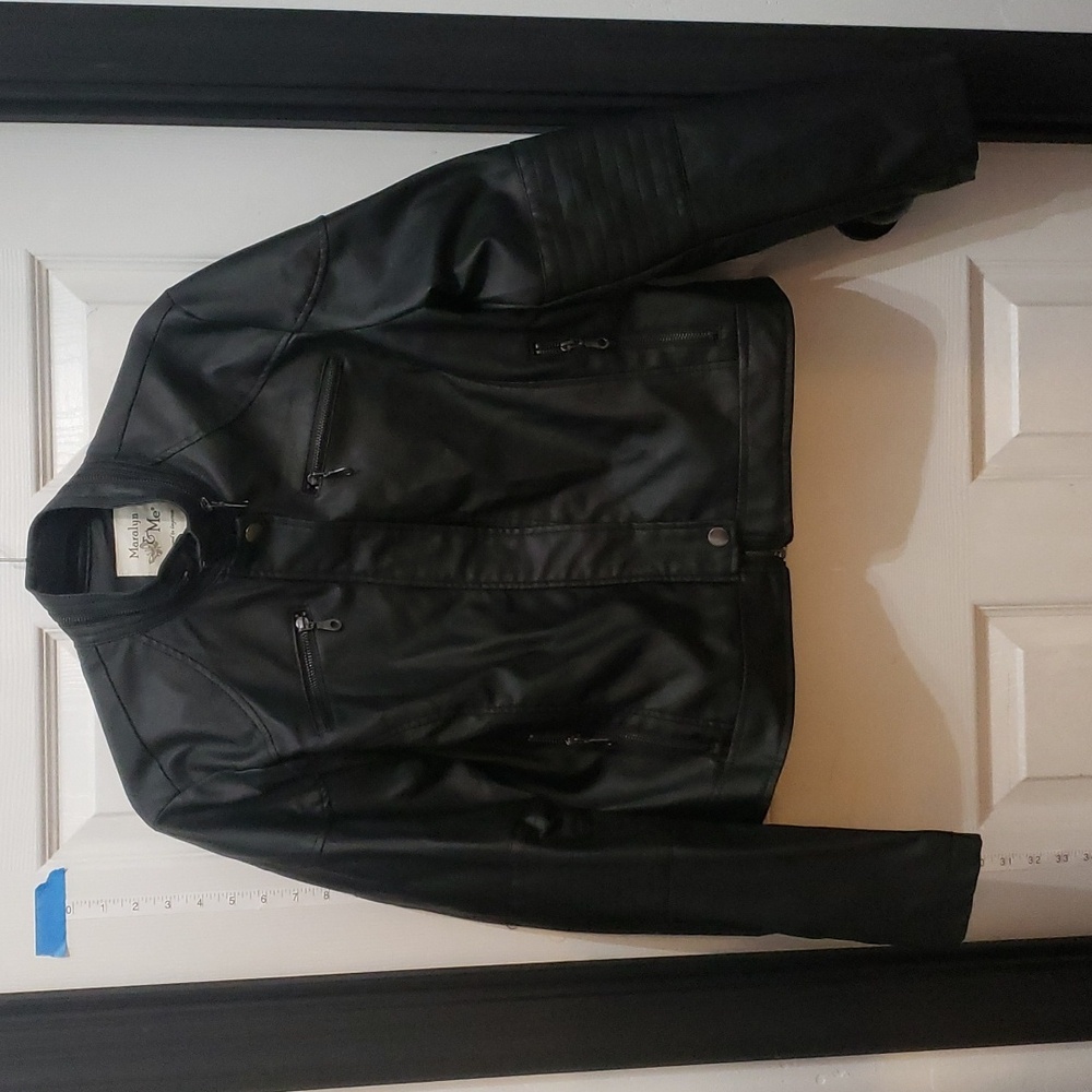 LN Women Vegan Leather Jacket XL Maralyn & Me brand Faux Moto Biker